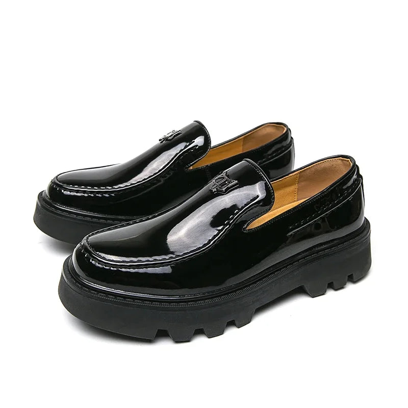 New Black Loafers Men Pu Leather Shoes Breathable Slip-On Solid Casual Shoes Handmade  Men Dress Shoes